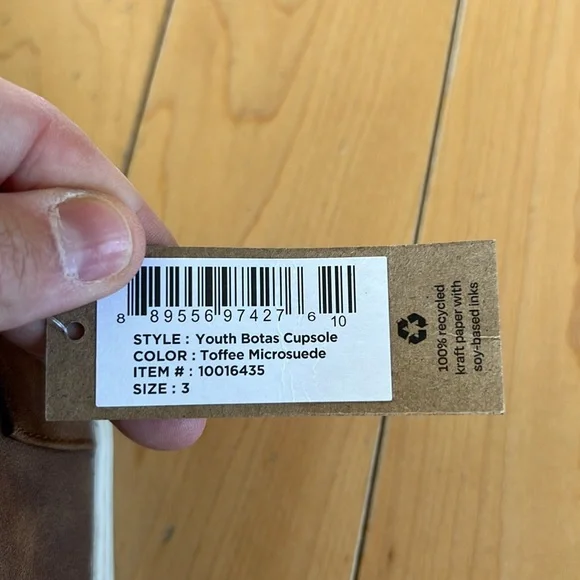 NWT nib Toms brown shoes boots boys size 3 botas cupsole - Picture 5 of 8